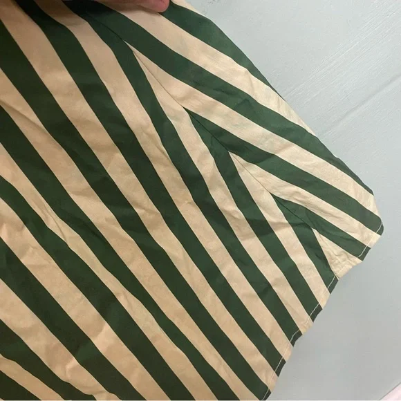 Simon Miller Loch Poplin Maxi Button Down Dress Striped Green Cut Out Large - Picture 14 of 15